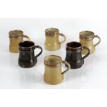 Ray Finch (1914-2012) for Winchcombe Pottery matched set of six half pint tankards consisting of
