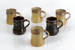 Ray Finch (1914-2012) for Winchcombe Pottery matched set of six half pint tankards consisting of