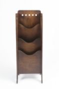 Glasgow School magazine rack, Arts and Crafts, mahogany 36cm wide x 98cm high x 23cm deep