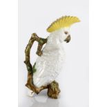 Brownfield Majolica novelty jug modelled as a Cockatoo, late 19th Century, impressed marks to the