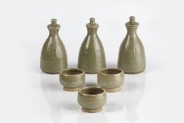 Geoffrey Whiting (1919-1988) six piece cruet set, with impressed seal marks tallest measures 12cm