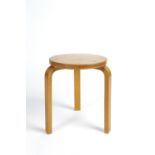 Alvar Aalto (1898-1976) for Finmar Ltd stool, bent laminated birch, with Finmar label to the