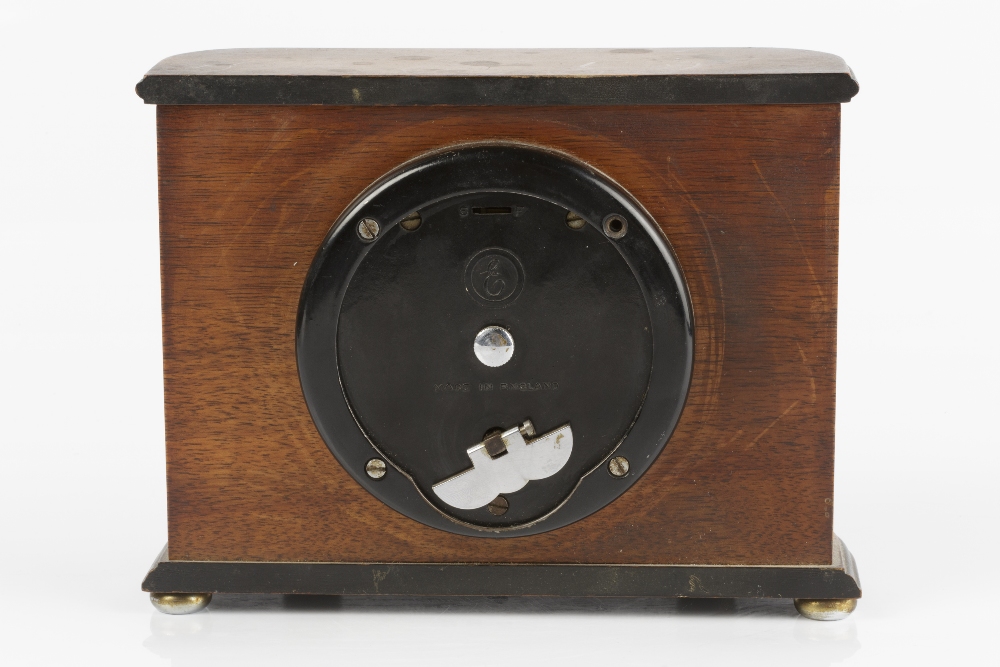 Elliott Art Deco mantel clock in walnut case, marked 2832 to the underside 18cm x 14cm x 6cm - Image 2 of 2