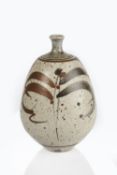 Derek Clarkson (b.1928) vase, with decorative brushwork motifs, seal mark to foot of vase and