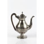 Georgian silver coffee pot bearing marks for Solomon Hougham, London, 1801, 26cm high overall,