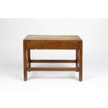 Heals style stool, oak, unmarked 66cm x 46cm x 31cm