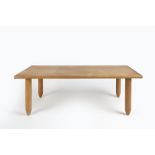 Cotswold School coffee table, oak, with detailed corners 119cm x 39cm x 58cm