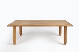 Cotswold School coffee table, oak, with detailed corners 119cm x 39cm x 58cm