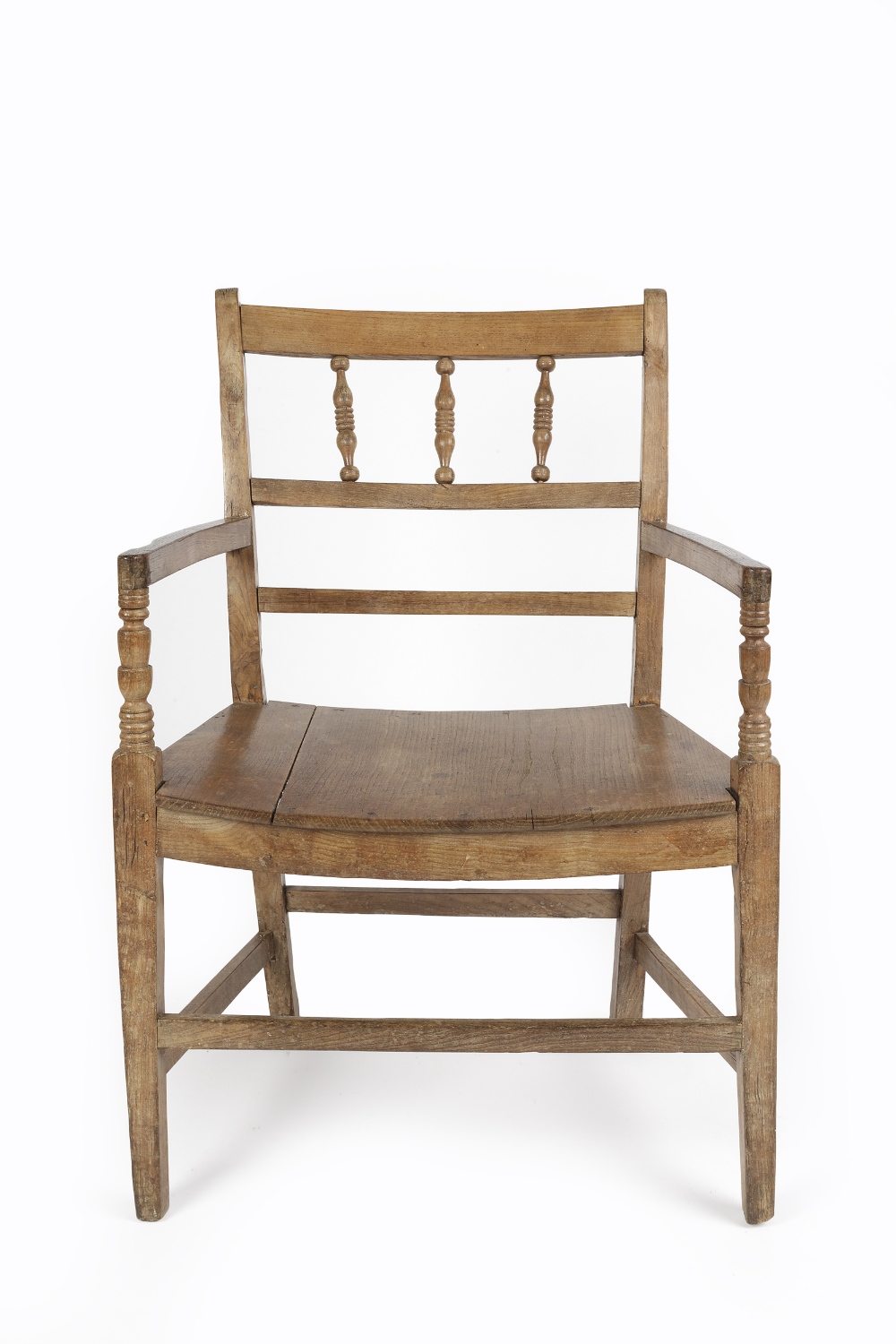 Arts and Crafts armchair, ash and elm 92cm high overall Provenance: Label to reverse of the chair