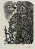 Fritz Eichenberg (1901-1990) '7432' woodblock print, signed lower right 17cm x 12cm Provenance: With