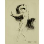 Troy Kinney (American, 1871-1938) 'Sophie Pflanz in Cleopatra' etching, numbered 43/88, signed