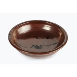 Ray Finch (1914-2012) for Winchcombe Pottery bowl, iron glazed, with seal mark to base 30cm across