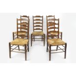 In the manner of Philip Clissett (1817-1913) for Heals part-set of five dining chairs, oak with