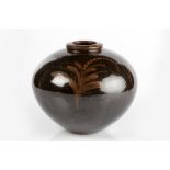 David Leach (1911-2005) globular vase, iron glaze, with impressed seal mark to the base 18cm high