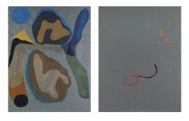 Stephen Kissel (American, 1938-2015) two abstract studies acrylic on paper, unsigned each measures