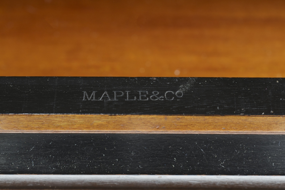 Maple & Co ebonised sideboard, aesthetic movement, handpainted doors, stamped to the drawer 151. - Image 3 of 3