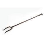 Attributed to Bill Thornton and Charlie Downer Cotswold School, wrought iron toasting fork 78cm