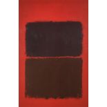After Mark Rothko (1903-1970) Black squares on red lithograph 137cm x 96cm