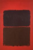 After Mark Rothko (1903-1970) Black squares on red lithograph 137cm x 96cm