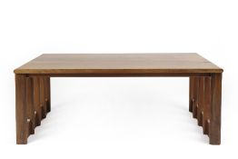 Alan Peters OBE (1933 - 2009) 'Chinese/Gothic' coffee/occasional table, yew wood, stamped 'Alan