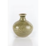 Attributed to Arthur Griffiths (b.1928) miniature celadon glazed vase, unmarked 6cm high