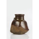 20th Century studio pottery vase, with iron glaze, impressed seal mark 'KK' to base 13cm high