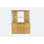 Ercol 'Arlington' display cabinet, elm 153cm x 178cm x 52cm