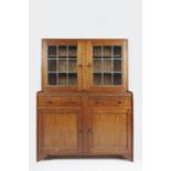 Heal & Sons dresser or sideboard, oak, with glazed top, metal label to the reverse 122cm x 160cm x