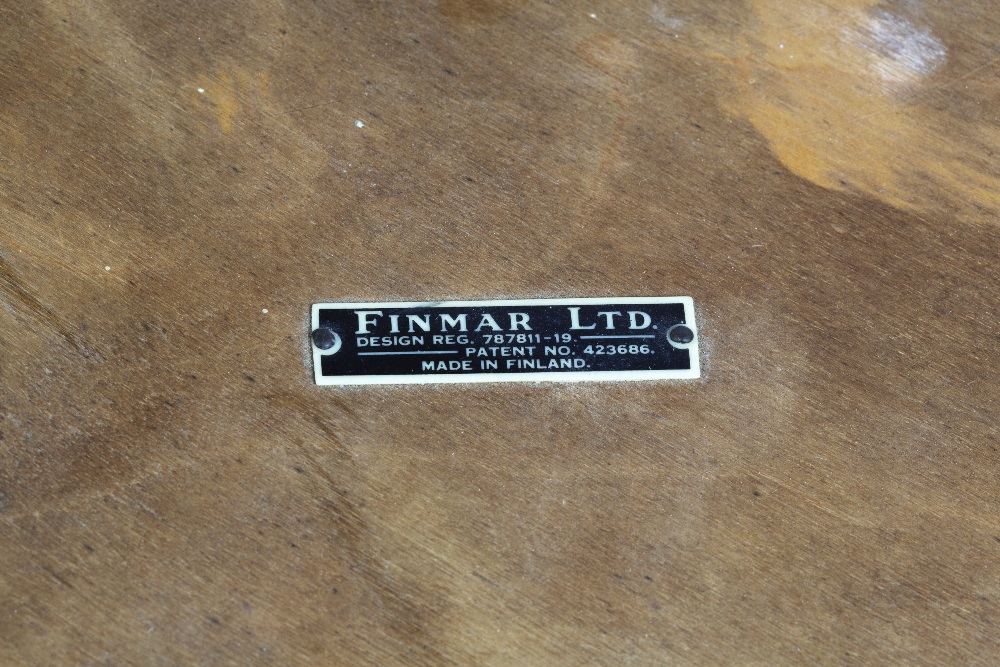 Alvar Aalto (1898-1976) for Finmar Ltd stool, bent laminated birch, with Finmar label to the - Image 4 of 4