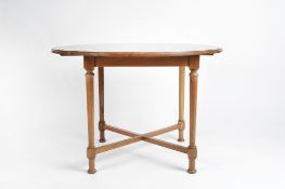 Attributed to William Birch of High Wycombe circular topped table, walnut, the table top marked to