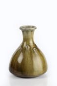 John Jelfs (b.1946) Stoneware vase green and brown glaze, impressed seal mark to base 19cm high