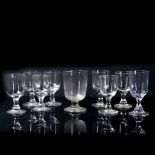 Collection of nine glass tumblers of varying sizes (9) Provenance: Long Court, Randwick, Glos