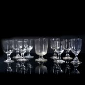 Collection of nine glass tumblers of varying sizes (9) Provenance: Long Court, Randwick, Glos