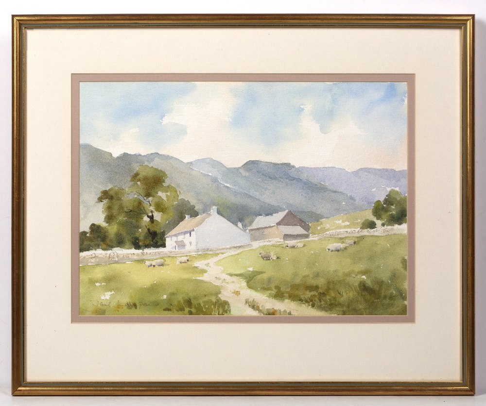 Jane Lampard (English School) Countryside scene, watercolour, pastel on paper, framed and glazed, - Image 2 of 3