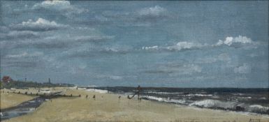 P. J (20th Century English School) 'Untitled' oil on panel, signed and dated '73 lower right 10cm