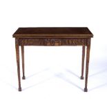 Adam style mahogany tea table 19th Century, with carved swag and oval paterae, 90cm across, 44.5cm