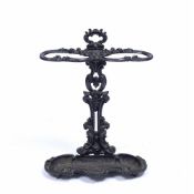 Cast iron stick stand 19th Century, of foliate form, 45cm across, 68cm high Provenance: Long