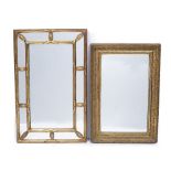 Two contemporary oblong mirrors one with acanthus moulded frame, 42cm x 63cm and one other Regency