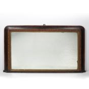 Rosewood over mantel mirror Victorian, with Tunbridge ware style border, 53cm x 87.5cm Provenance: