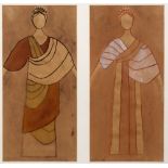 J.S. Kinive (20th Century) 'Lysistrata, Theatre Design' two watercolours, signed to the corners,