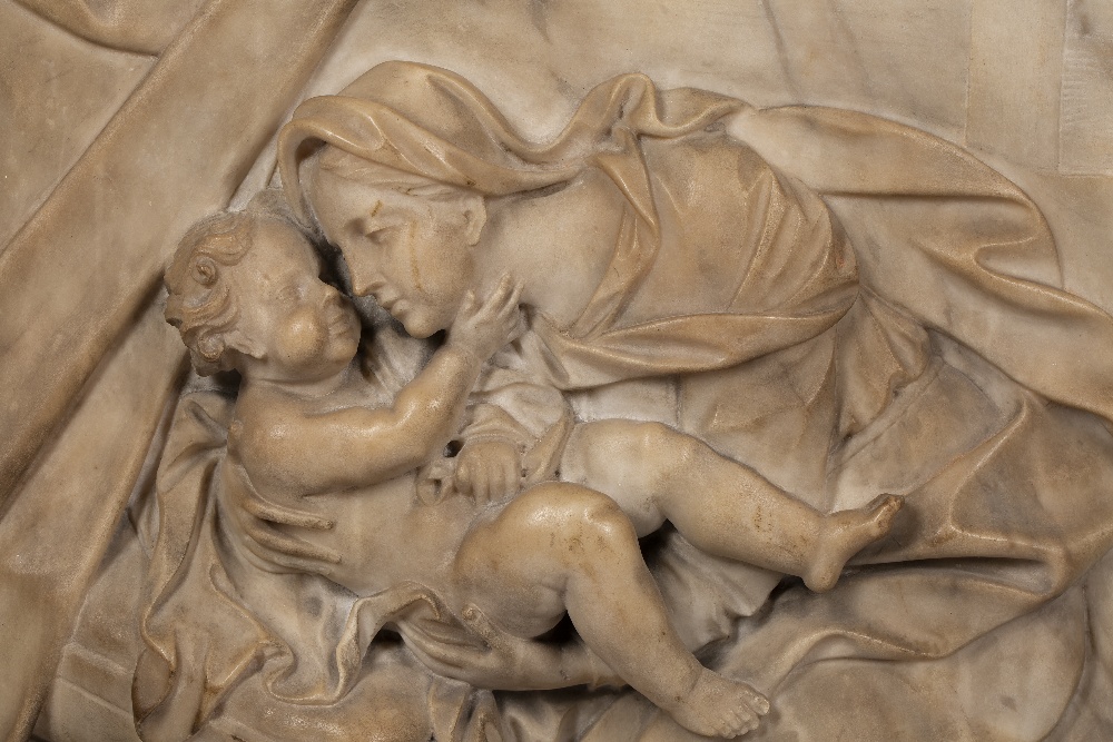 Circle of Pierre Étienne Monnot (1657-1733) 17th/18th Century, carved alabaster relief of the - Image 3 of 13