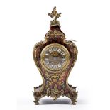 Red tortoiseshell and Boulle mantel clock French, 19th Century, with gilt metal dial and white