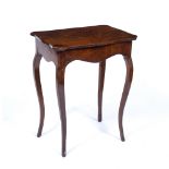 French style mahogany and parquetry occasional table 19th Century, on shaped supports, 58cm