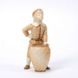 Royal Worcester figure of a boy with a basket date code for 1892, modelled by James Hadley in Kate