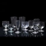 Group of glasses 19th Century, including rummers and wine