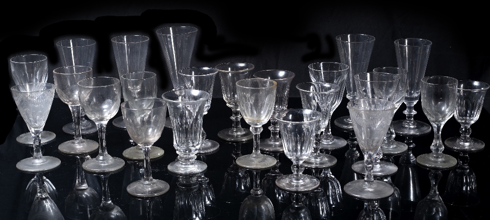 Collection of early 19th Century and later wine and sherry glasses, unmarked, varying designs (24) - Image 2 of 2