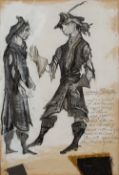 Stretton? (20th Century) 'Henry Paddington, Theatre Study' pen and gouache, signature obscured,