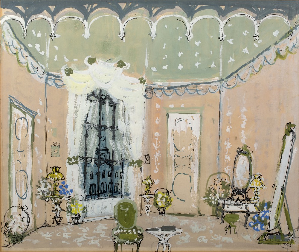 Peter Farmer (1936-2017) Stage set design, possibly for a modern version of L'Hôtel du Libre échange