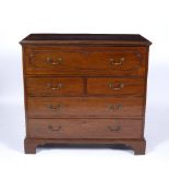 Mahogany secretaire chest 19th Century, fitted writing drawer and drawers below, 110cm across,