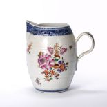 Chinese export cider jug 18th Century, famille rose decorated with flowers to the body, with a